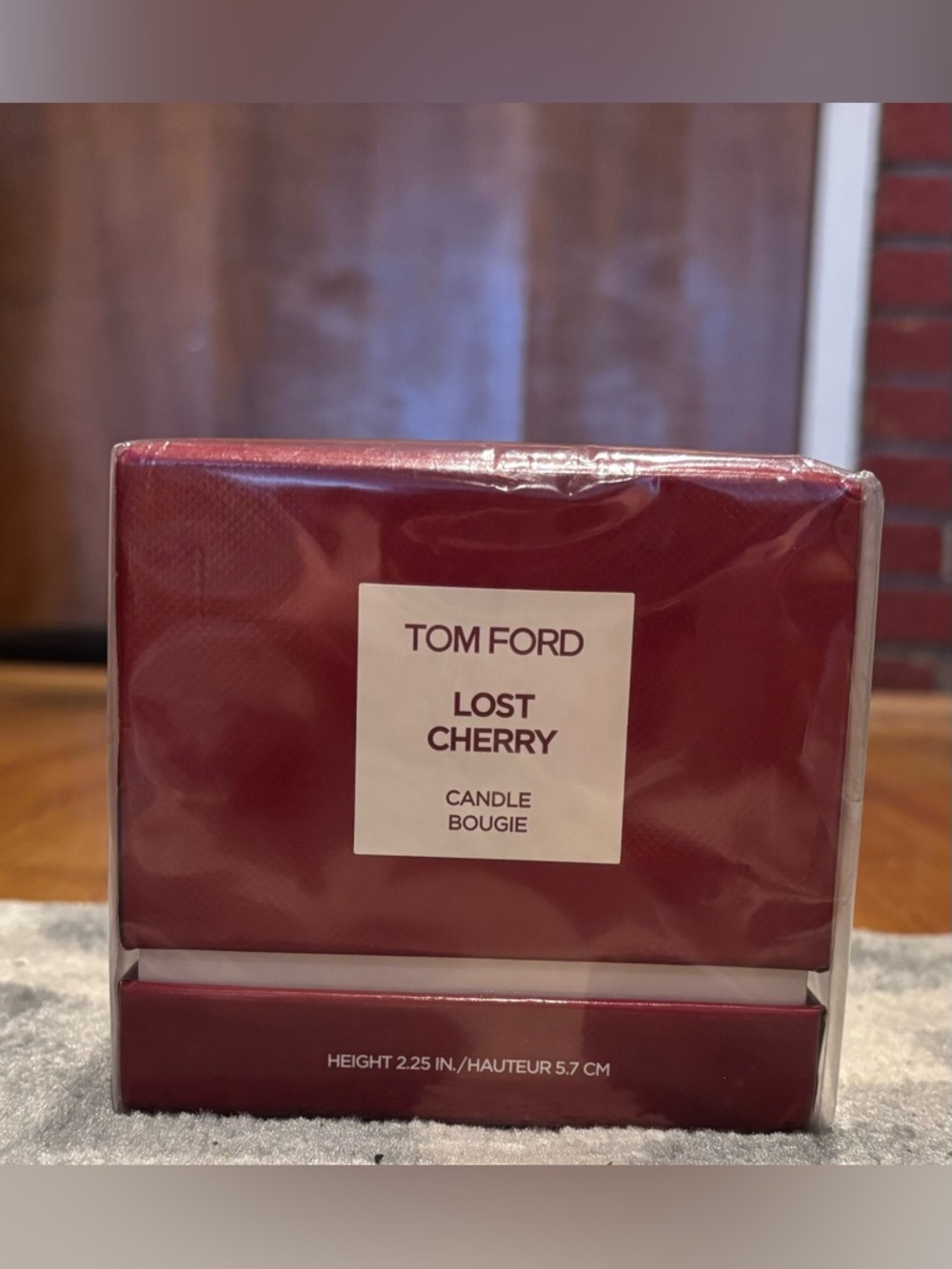 Tom Ford Lost Cherry Candle – Burgundy Red Packaging